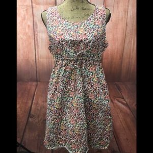 Tulle L cotton abstract print dress